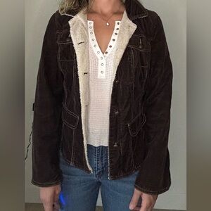 ❌ Brown Sherpa-Lined Women's Jacket